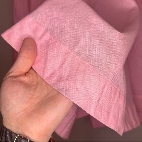 Mable Pink Bow Shoulder Linen Blend Dress size small - Picture 8 of 10